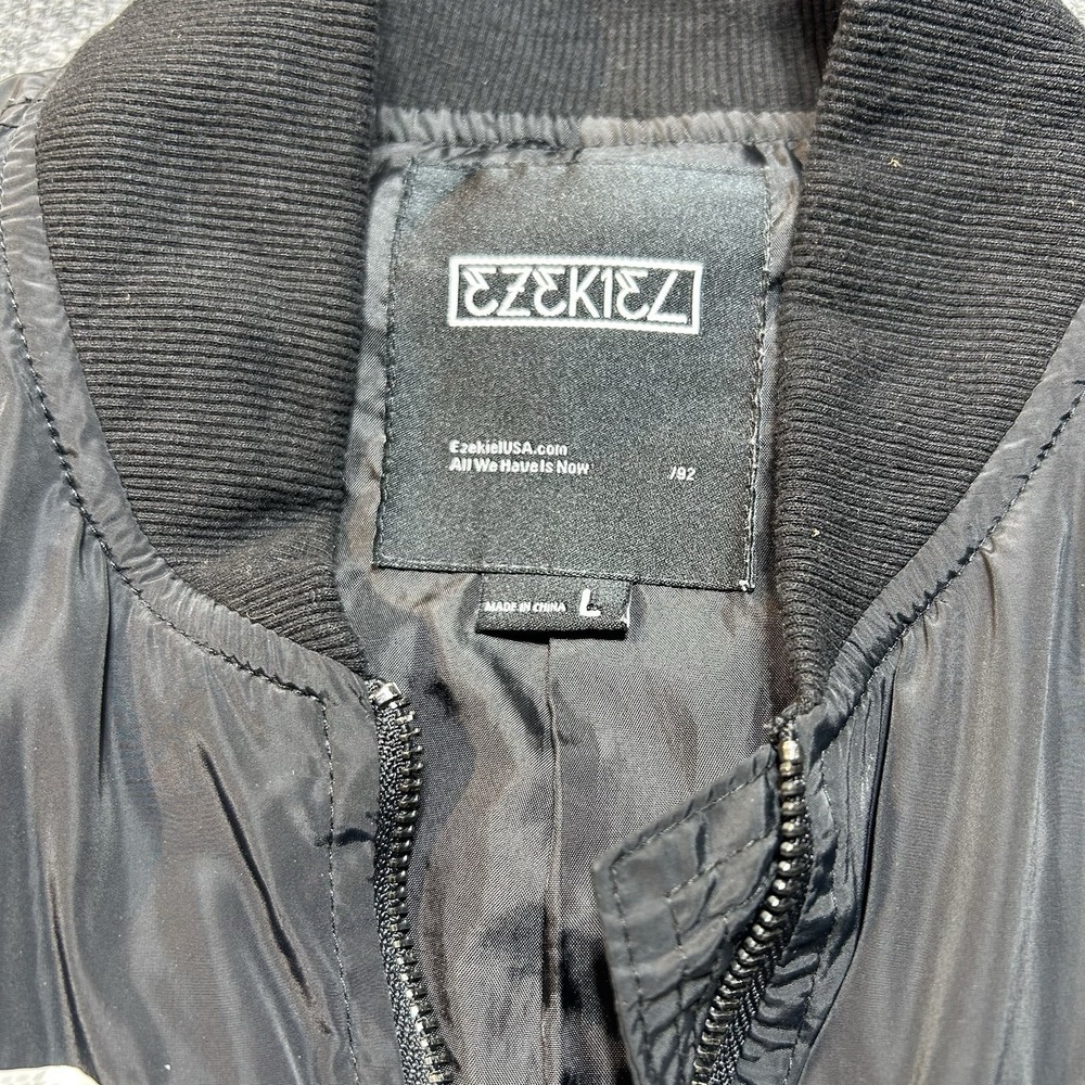Ezekial Jacket Mens Large Black Full Zip Hooded Jacket Pockets Windbreaker - Picture 3 of 9
